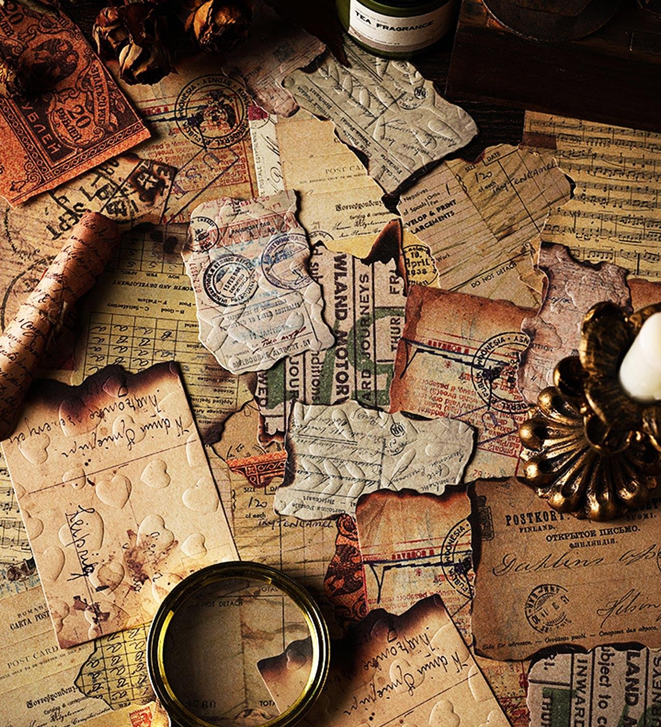Retro Tasarım Scrapbook Kağıdı