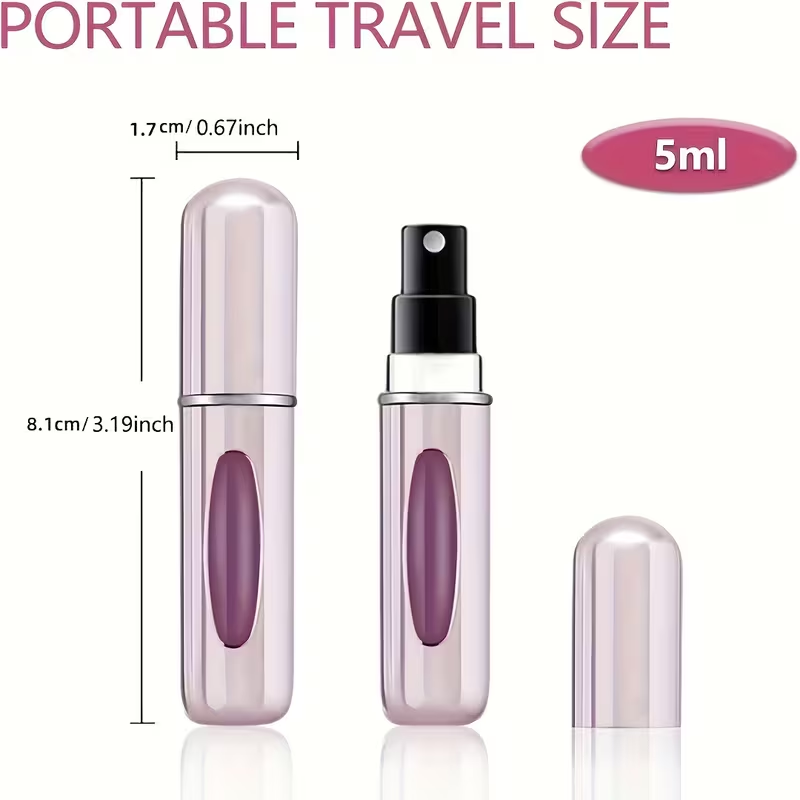 Mini Doldurulabilir Parfüm Atomizer Şişesi, Taşınabilir Doldurulabilir Parfüm Spreyi Pompalı Kutu, Seyahat ve Geziler İçin Uygun, 5ml/10ml
