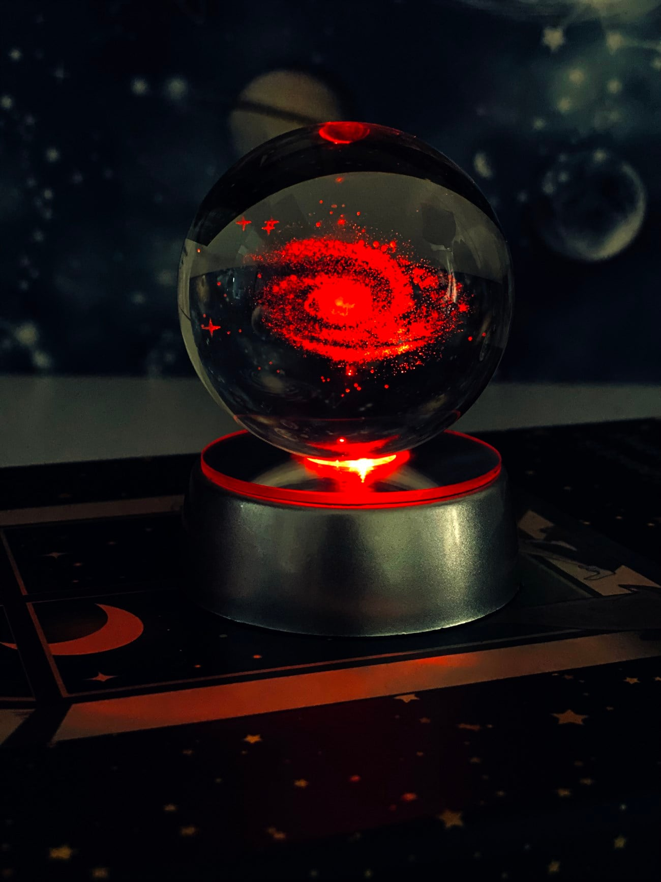 Samanyolu Galaxy Işıklı Cam Küre