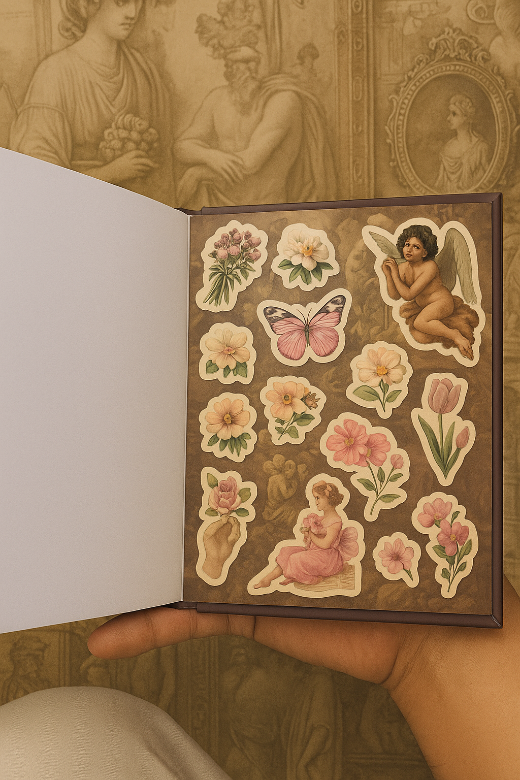 Kırmızı 45 Sayfa Wintage Sticker Kitabı– Bullet Journal & Scrapbook için Renkli Bantlar