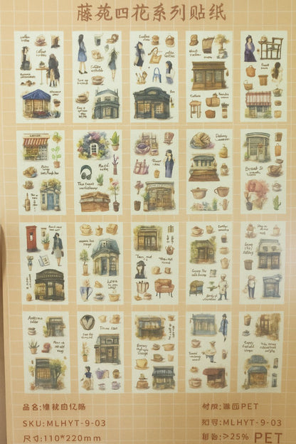 Rich and Kahve Konseptli Sticker Book–20 sayfa  Bullet Journal ve Defter Süsleme İçin Retro Etiket Seti
