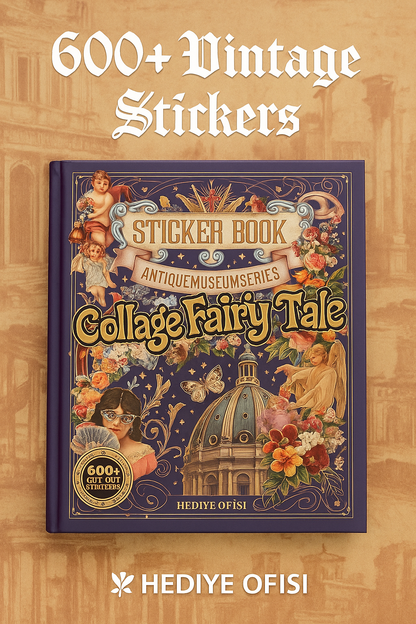 Hediye Ofisi 45 Sayfa Wintage Sticker Kitabı– Bullet Journal & Scrapbook için Renkli Bantlar