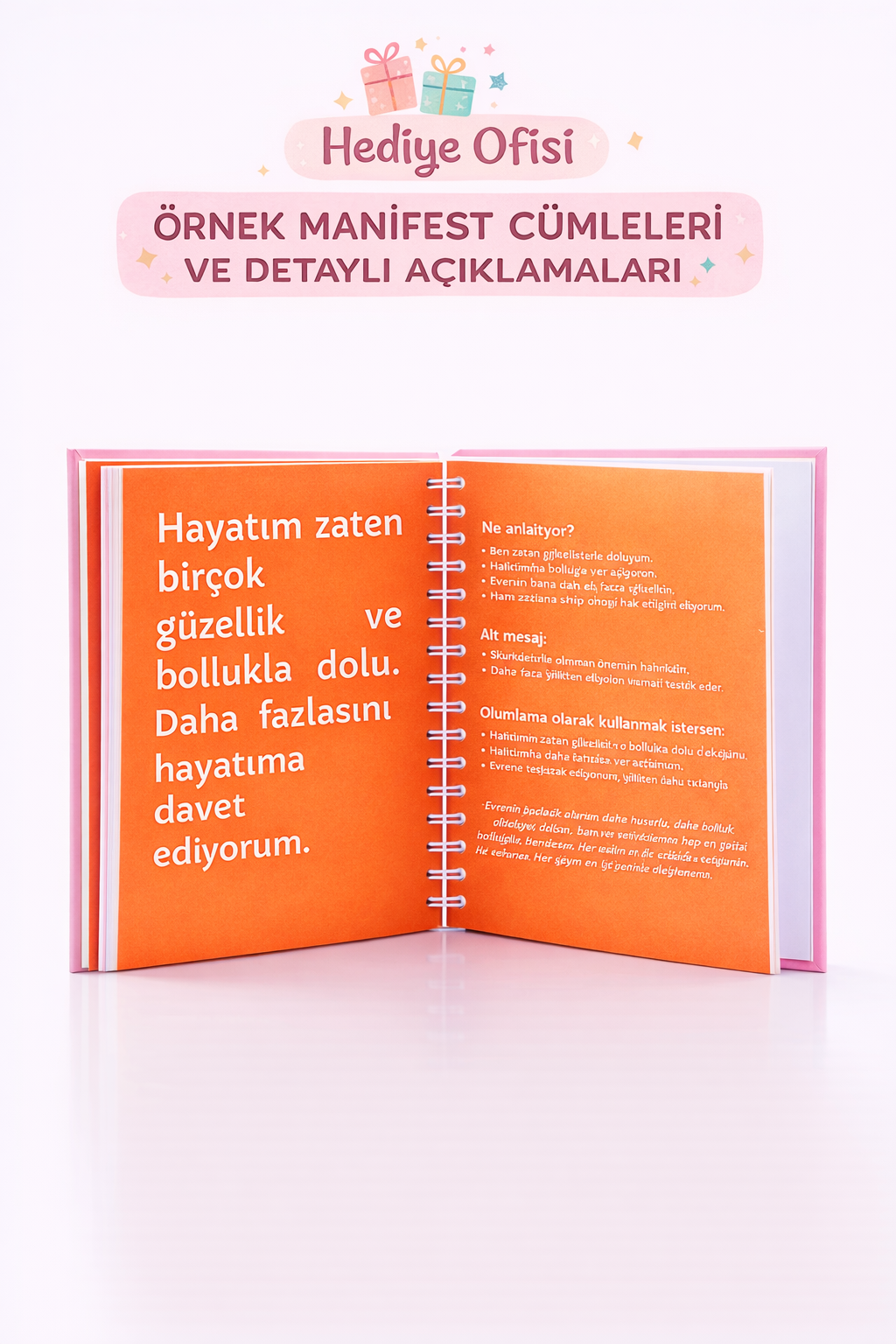 Manifest Challenge Ajandası, Olumlama Kişisel Gelişim ve Rehber Ajanda