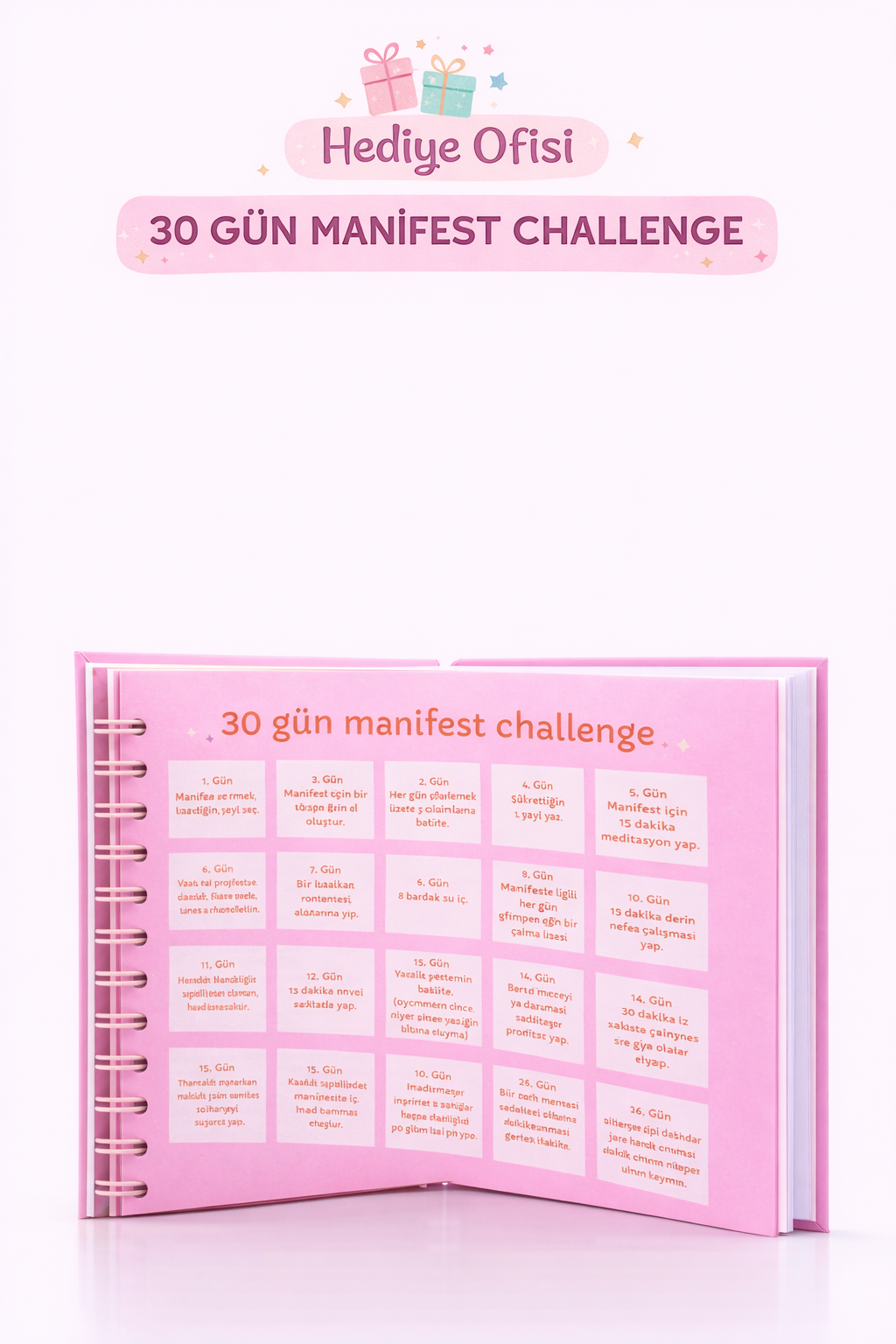 Manifest Challenge Ajandası, Olumlama Kişisel Gelişim ve Rehber Ajanda