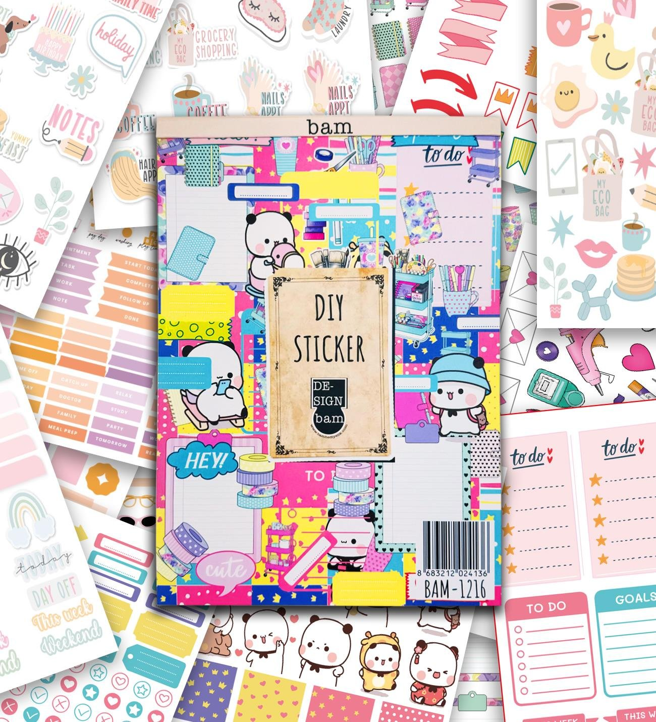 Girl Power My DIY Sticker Book 24 * 17 cm 16 Sayfa Özel Tasarım Rengarenk Sticker Kitabı