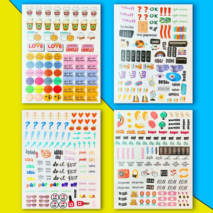 My DIY Sticker Book 24 * 17 cm 16 Sayfa Özel Tasarım Rengarenk Sticker Kitabı