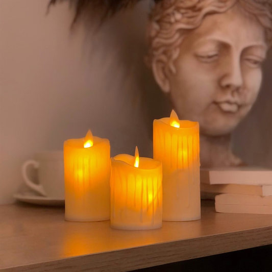 3'lü Titreyen Efektli Led Mum