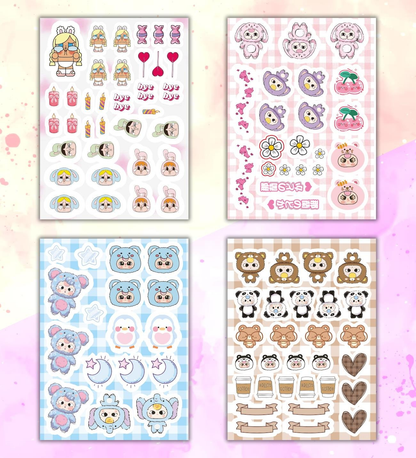 Cute Baby My DIY Sticker Book 24 * 17 cm 16 Sayfa Özel Tasarım Rengarenk Sticker Kitabı