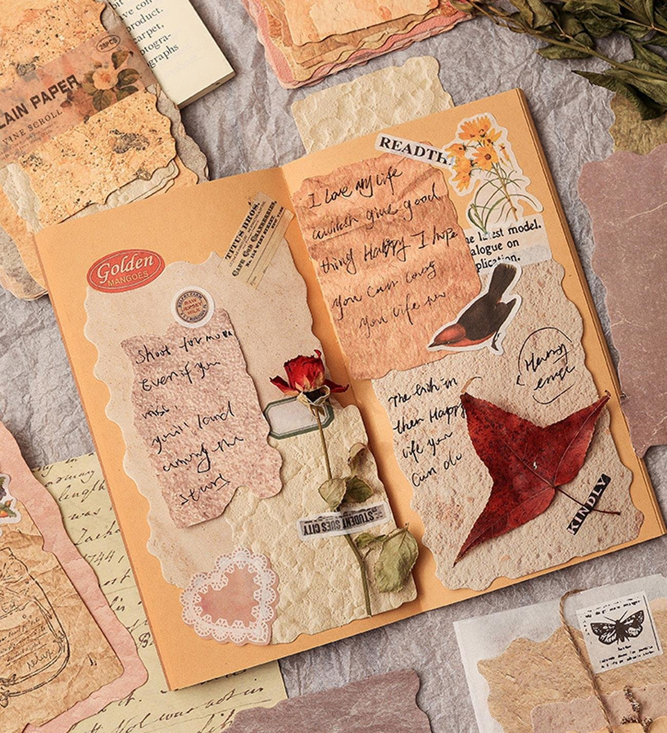 Vintage Tasarım Scrapbook Kağıdı 28li