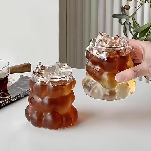 Üzüm Şeklinde Cam İçecek Bardakları, 12oz Şeffaf Yeniden Kullanılabilir Çok Amaçlı Kokteyl Bardakları