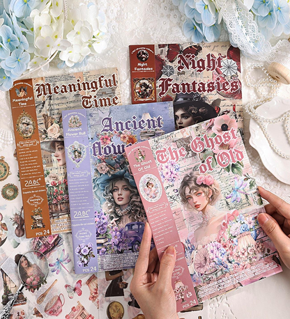 Vintage Sticker Book Özel Tasarım Sticker Kitabı 23,5x16,5 Bullet Journal Scrapbook