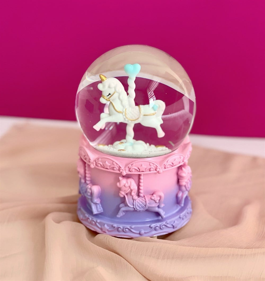 Unicorn Atlı Karınca Işıklı Kar Küresi Işıklı ve Müzikli